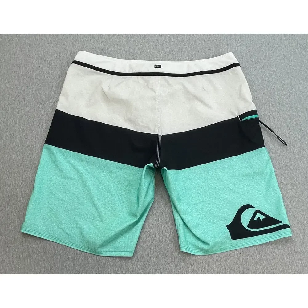 Quiksilver Board Shorts Mens 34 Performance Swim‎ Cargo Stretch 10